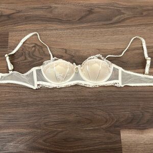 Honey Birdette 34A Elegant Lace Push Up Bra - Cream